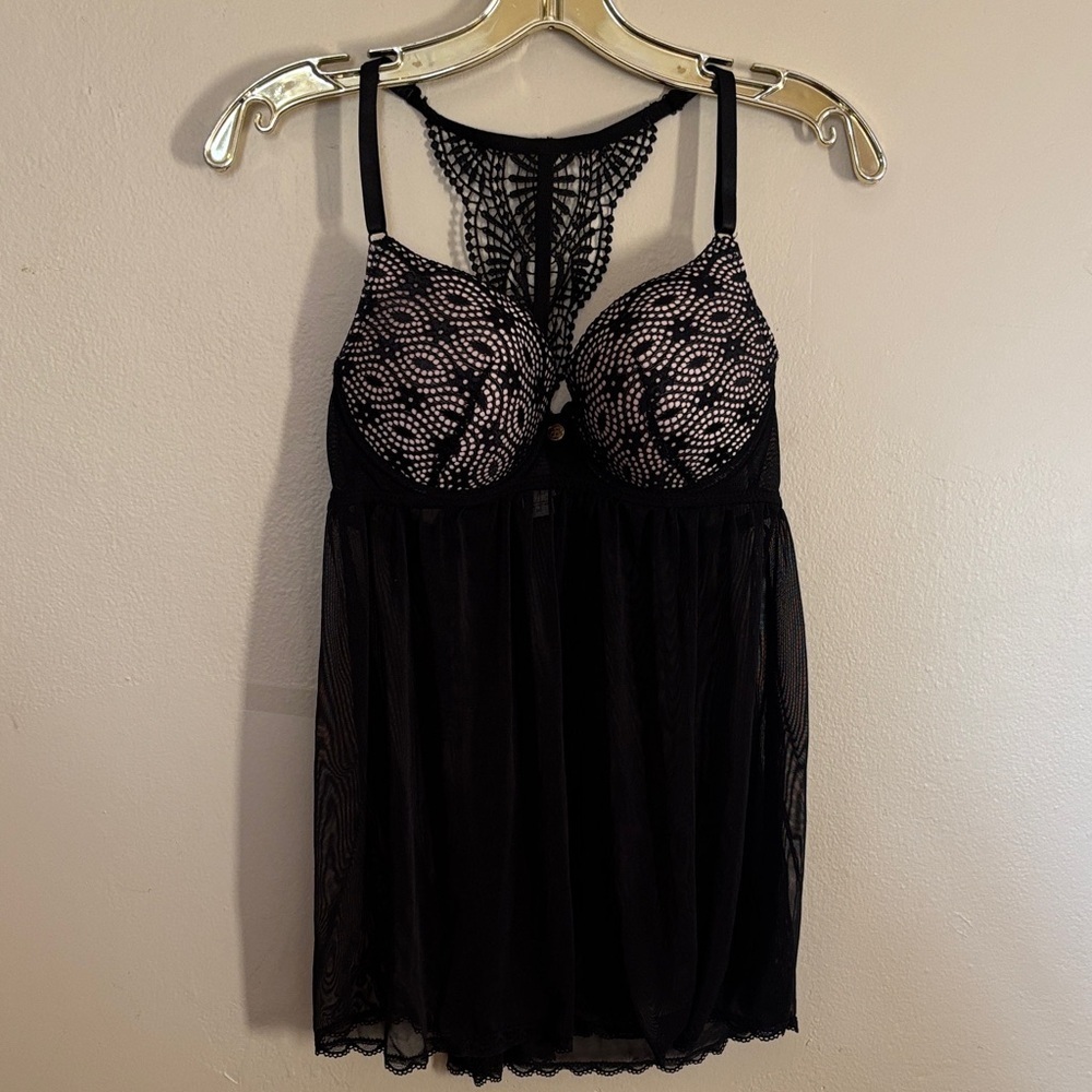 Jessica Simpson Black Lace Chemise
